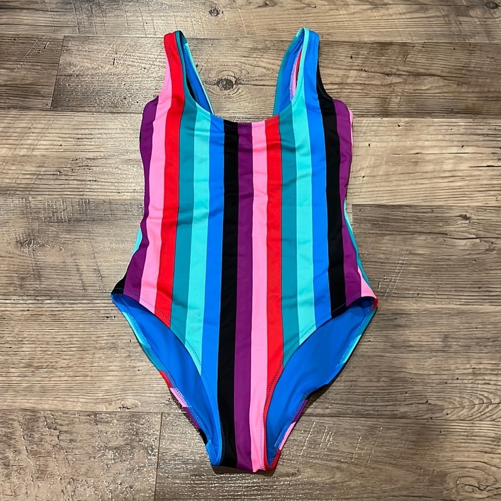 Old Navy One Piece Striped Swimsuit Small NWOT